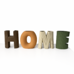 HOME-lettervazen van keramiek – decoratieve set van 4