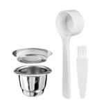 Herbruikbare koffiecapsule van roestvrij staal met accessoires