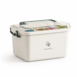 Medicijnbox met meerdere vakken en draaghandvat