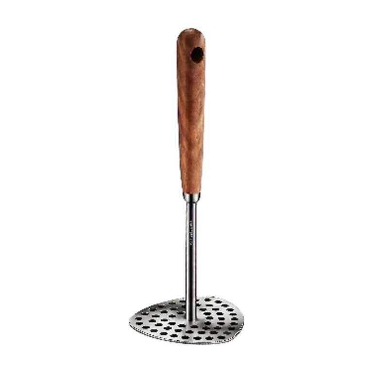 Aardappelstamper van roestvrij staal met ergonomisch handvat voor gladde puree zonder klontjes in de keuken