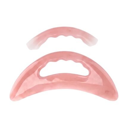 Gua sha voor gezichtsmassage met gebogen vorm en grijpopening voor gezicht, hals en ontspannende huidverzorging