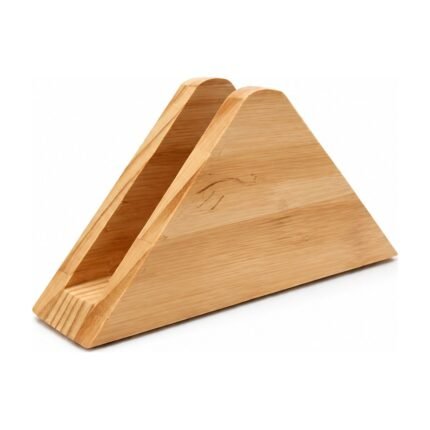 Driehoekige servethouder van massief hout – 15,5 × 8 × 4 cm