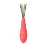 Flexibele borstelreiniger in blauw, roze en zwart met ergonomisch handvat voor het reinigen van haarborstels - Afbeelding 3