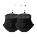 Fleece nekwarmer met pluche voering en trekkoord – warme winddichte nekwarmer voor de winter in zwart