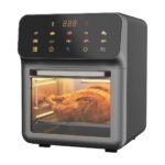 Digitale airfryer-oven met touchpaneel en glazen deur voor gelijkmatig koken op het aanrecht thuis
