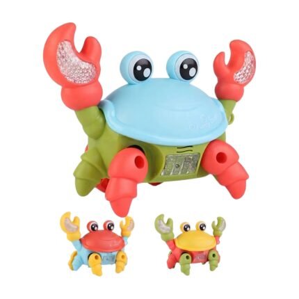 Zingende krab met geluid, beweging en kleurrijk ontwerp voor kinderen tijdens het spelen