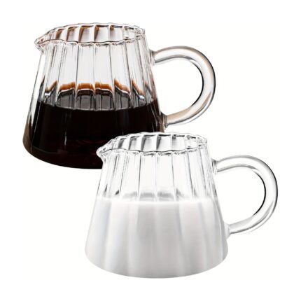 Golvende glazen kannetjes voor koffie, thee en melk – 2 st.