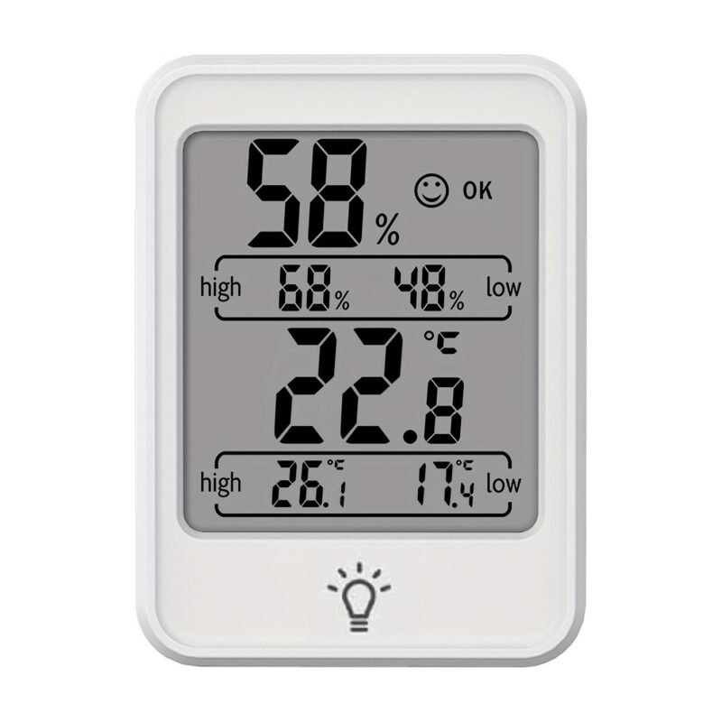 Digitale thermometer en hygrometer met achtergrondverlichting
