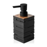 Zeepdispenser met houten detail voor keuken en badkamer