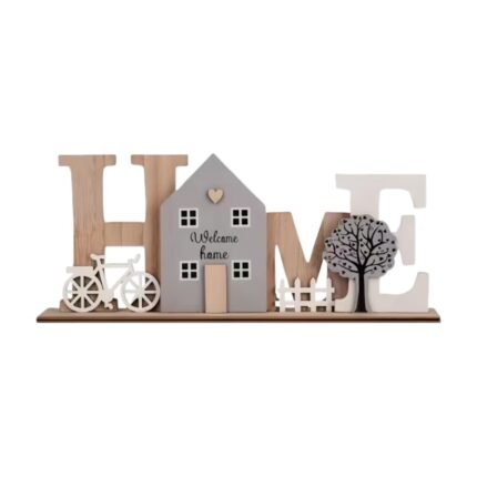 Houten decoratie met HOME-letters voor woondecoratie
