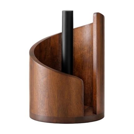 Houten keukenrolhouder met golfontwerp